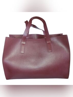 Rachel Zoe Large Vegan Arialith Burgundy Tote Bag - Classic Everyday Carry
